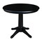 International Concepts Round 36 in Round Top Pedestal Table, 28.9 inH, Black, 36 W, 36 L, 29.9 in H, Wood, Black K46-36RT-27B - alternate 1